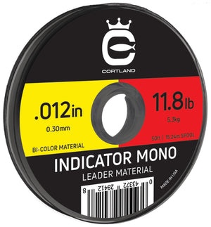 Cortland Indicator Mono Vorfachmaterial - Sighter - Bi-Coloor (Red/Yellow) Vorfachmaterial 50 ft