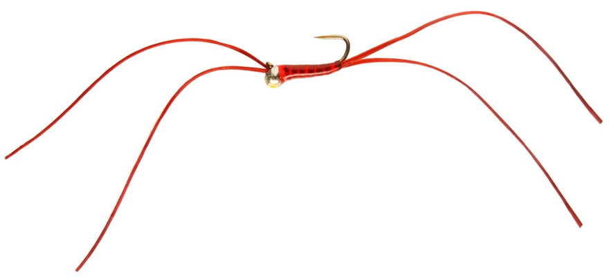 P-26896_Fulling_Mill_Bung_Worm_Yellow_Spot_2-5mm_ Fulling Mill Bung Worm Blood Yellow Spot Nymph Barbless