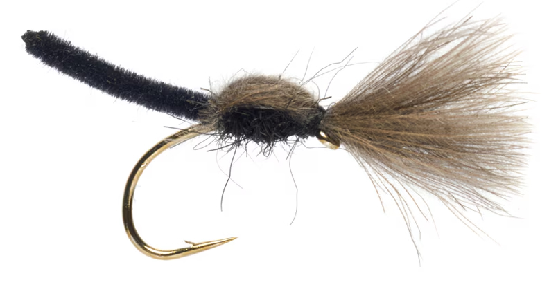 P-29070_Fulling_Mill_Black_Palomino_Shuttlecock_ Fulling Mill Technical Dryfly Jackie's Black Palomino Shuttlecock Dry Fly