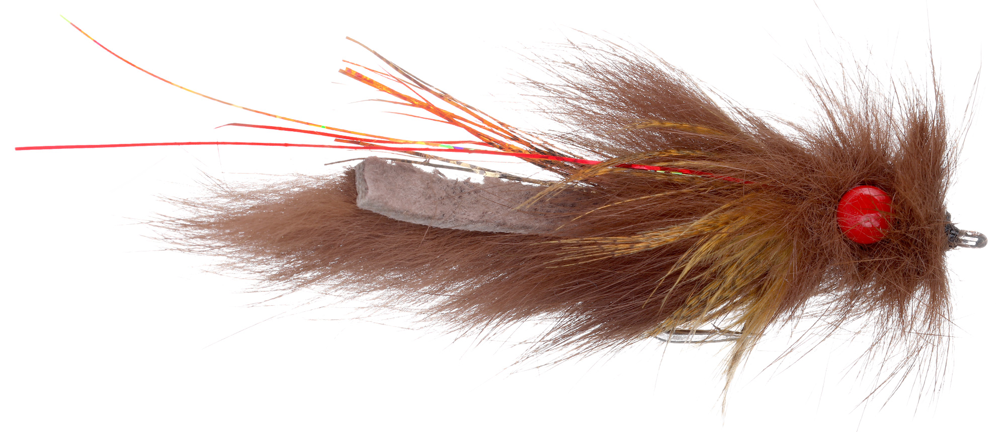 Fulling Mill Streamer Schultzy's Red Eye Leech Brown #4 Fulling Mill Streamer Schultzy's Red Eye Leech Brown #4