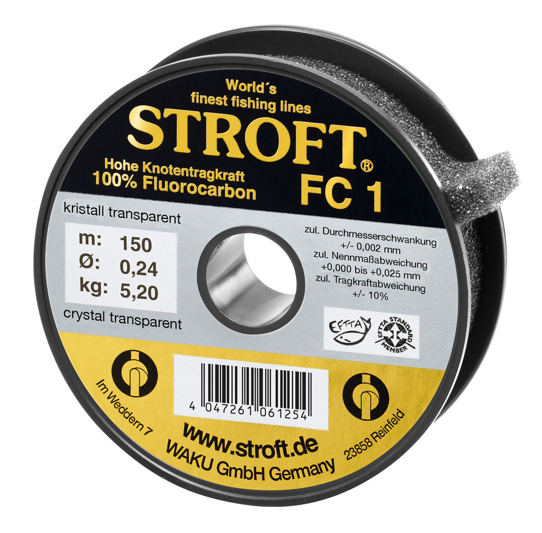 Stroft_FC1_150m_Spule Stroft FC1 Fluorocarbon Tippet Material 150m Spool