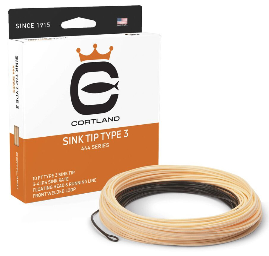 P-28524_Cortland_444_Floanting_Sink3_Fliegenschnur_ Cortland 444 Floating - Sink Tip Flyline Type 3 Brown / Peach