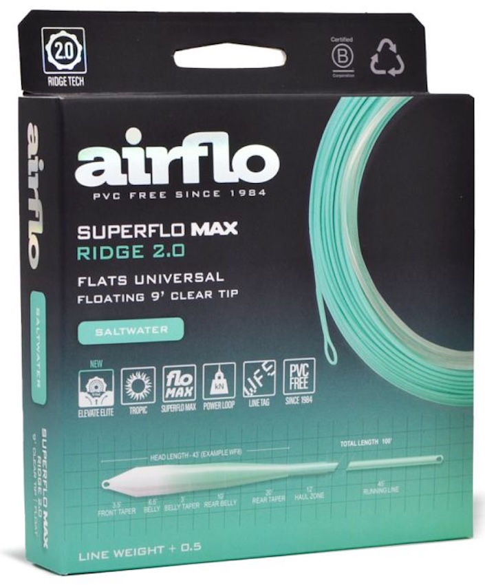 Airflo Superflo Max Ridge 2.0 Flats Universal 9ft Clear Tip Floating Fly Line