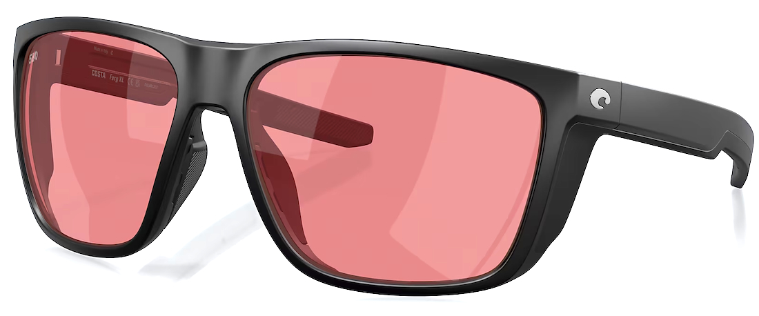 Costa Polarized Glasses Ferg XL Matte Black (Rose 580G)