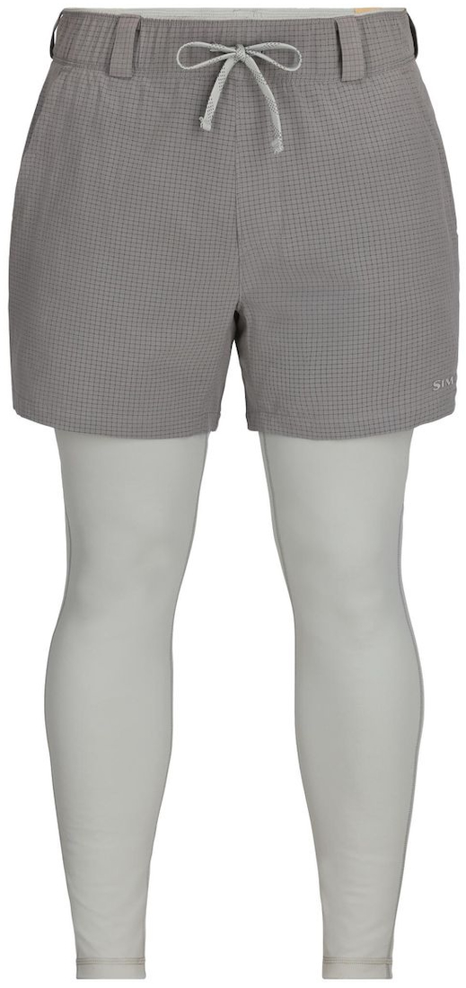 P-28395_Simms_Latitude_BiComp_Wetwading_Short_Steel_Cinder_ Simms Latitude BiComp Bottom Wetwading Shorts with integrated Tights UPF50 UV-Schutz Steel Cinder