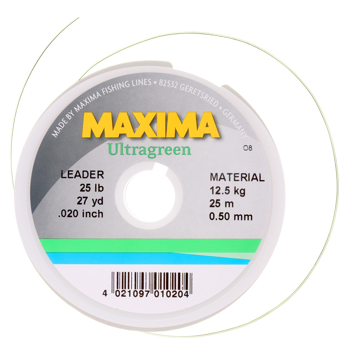 P-28898_Maxima-Mono-Tippet-25-m-auf-Spule-Ultragreen Maxima Mono Tippet 25 m spool Ultragreen