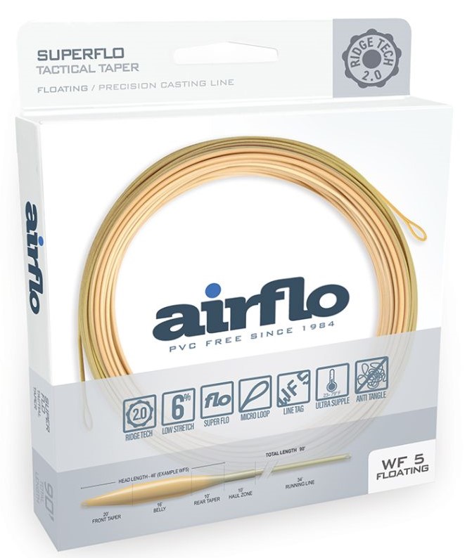 Airflo Ridge 2.0 Superflo Tactical Taper Trout Floating Fly Line Bamboo/Watery Olive