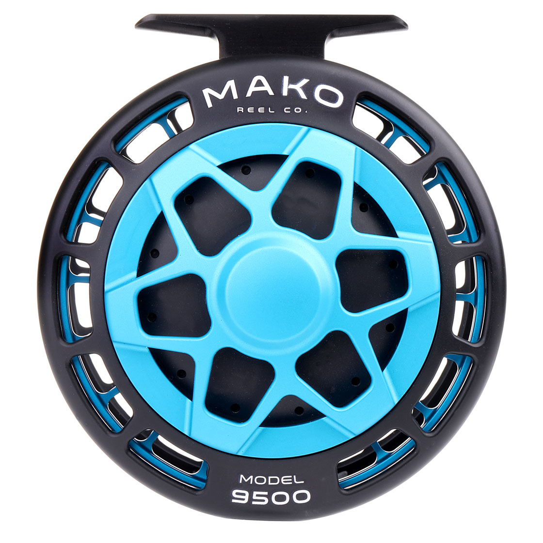 P-18957_mako_reel_matte_turquiseon-black_9500_front Mako Reel matte turquoise on black Model 9500