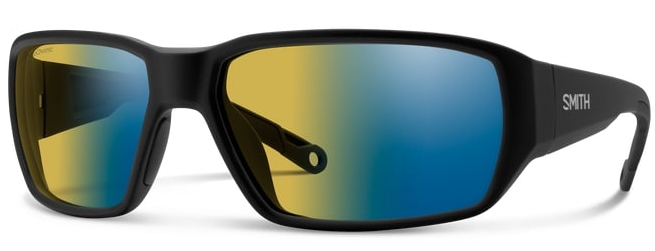 Smith Optics Polarized Glasses Hookset Matte Black Polarchromic Yellow Blue Mirror