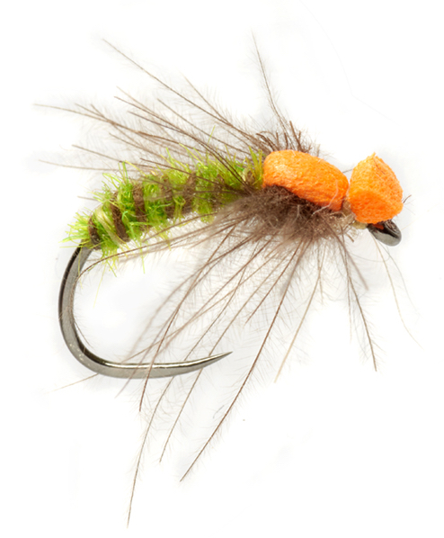Fulling Mill Dryfly - Procter's Spent Caddis Green Orange Barbless