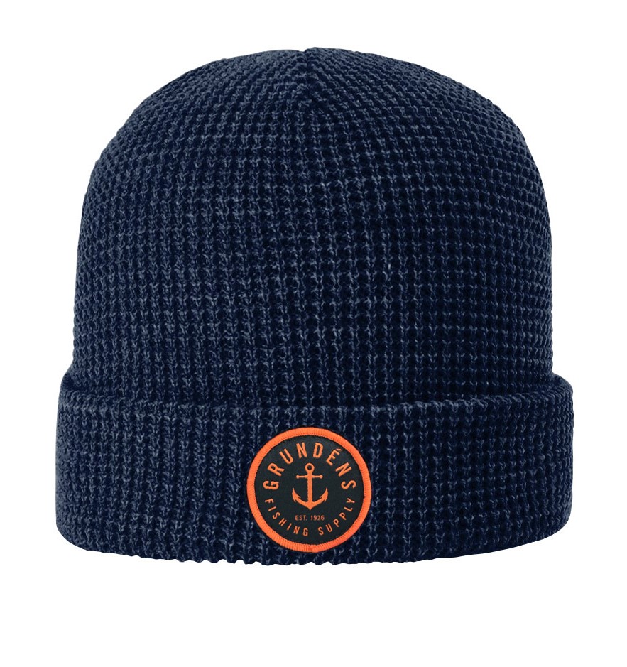 Grundéns Anchor Waffle Beanie navy