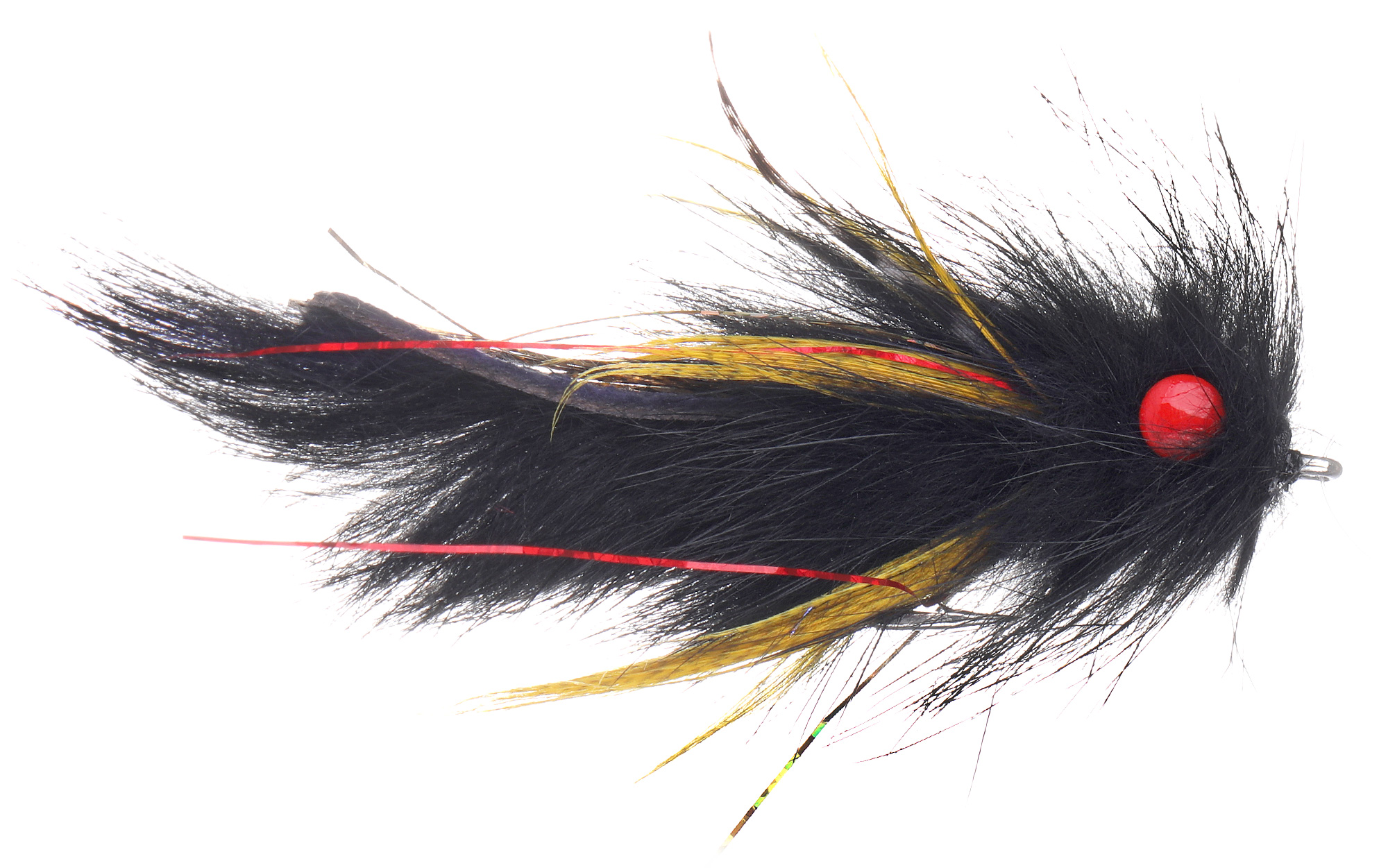 Fulling Mill Streamer Schultzy's Red Eye Leech Black #4 Fulling Mill Streamer Schultzy's Red Eye Leech Black #4