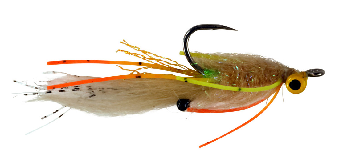 Catchy_Flies_TR_Permit_tan_green_orange_yellow_eyes_ Catchy Flies Tiziano's Palometa fly tan & green & orange