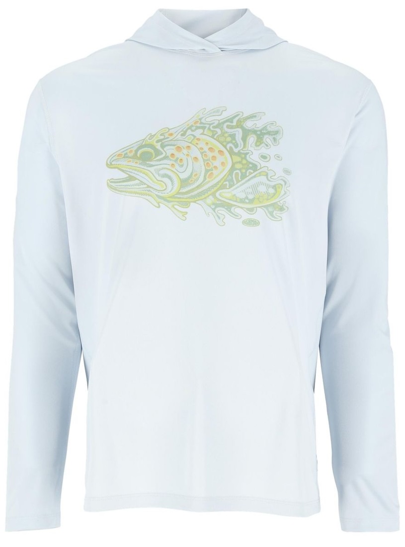 P-28375_Simms_Tech_Hoody_Artist_Series_Bimini_Trout_Head_ Simms Tech Hoody - Artist Series UV-Schutz Long Sleeve Hoody Bimini Trout Head