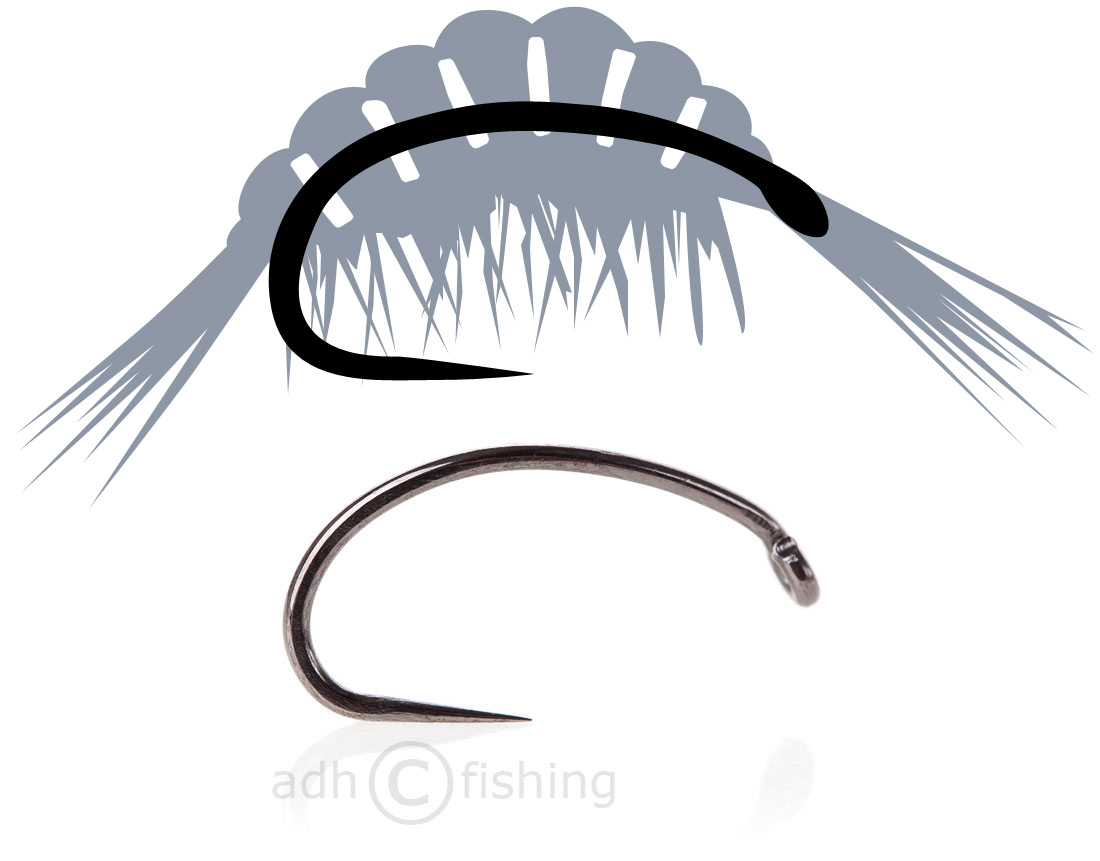 Tunca Expert Fly hook TE70 Shrimp barbless