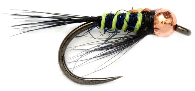 P-26910_Fulling_Mill_Crostons_Diawl_UV_Black_Orange_Nymph_ Fulling Mill Croston's Diawl Tungsten Trigger UV Black Orange