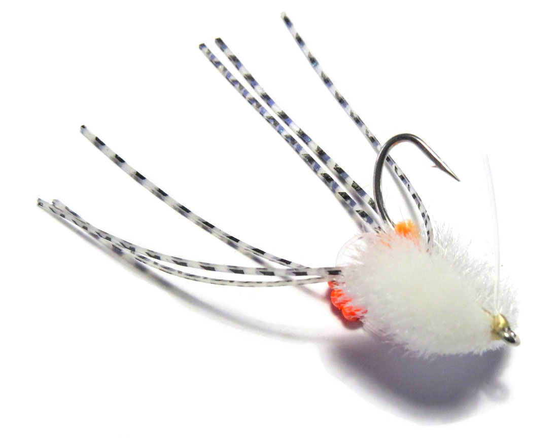 h2o_rolling_bead_box_crab_white Fishient H2O Saltwater Fly - Rolling Bead Box Crab white