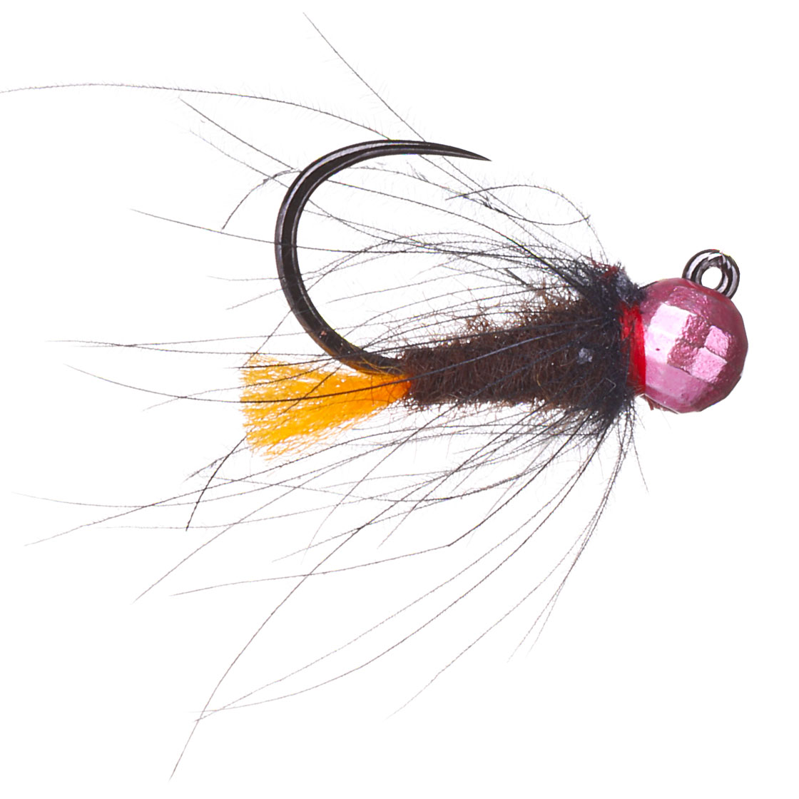 P-26794_Superflies-Tungsten-Nymphe-Black-CdC-Orange-Tail-Jig Bindebeispiel