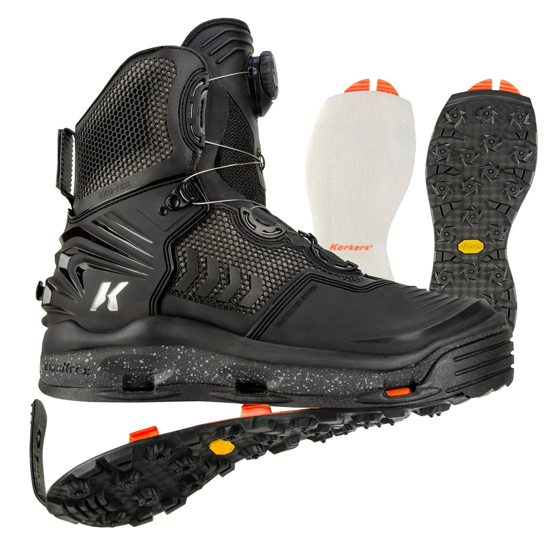 Korkers_River_Ops_Watschuhe_1 Korkers River OPS (BOA) Wading Boot incl. interchangeable felt & rubber soles