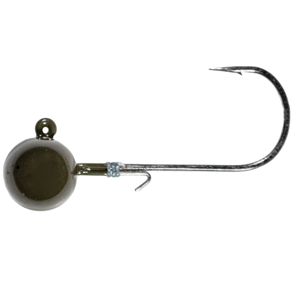 LMAB Tungsten Round Jig #2 green pumpkin