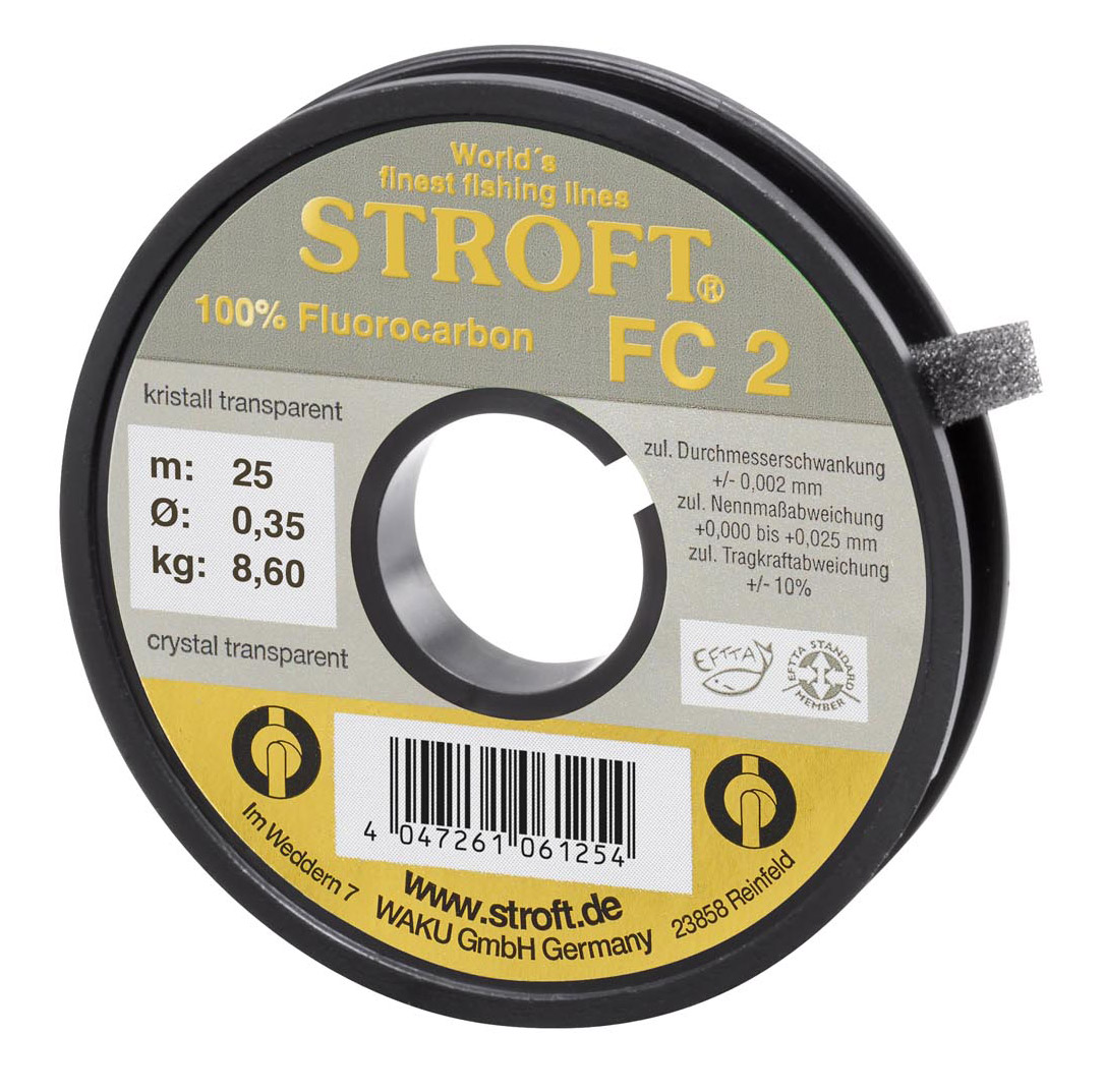 Stroft_FC2_25m_Spule_Fluorocarbon Stroft FC 2 Fluorocarbon Leader 25 m/Spool