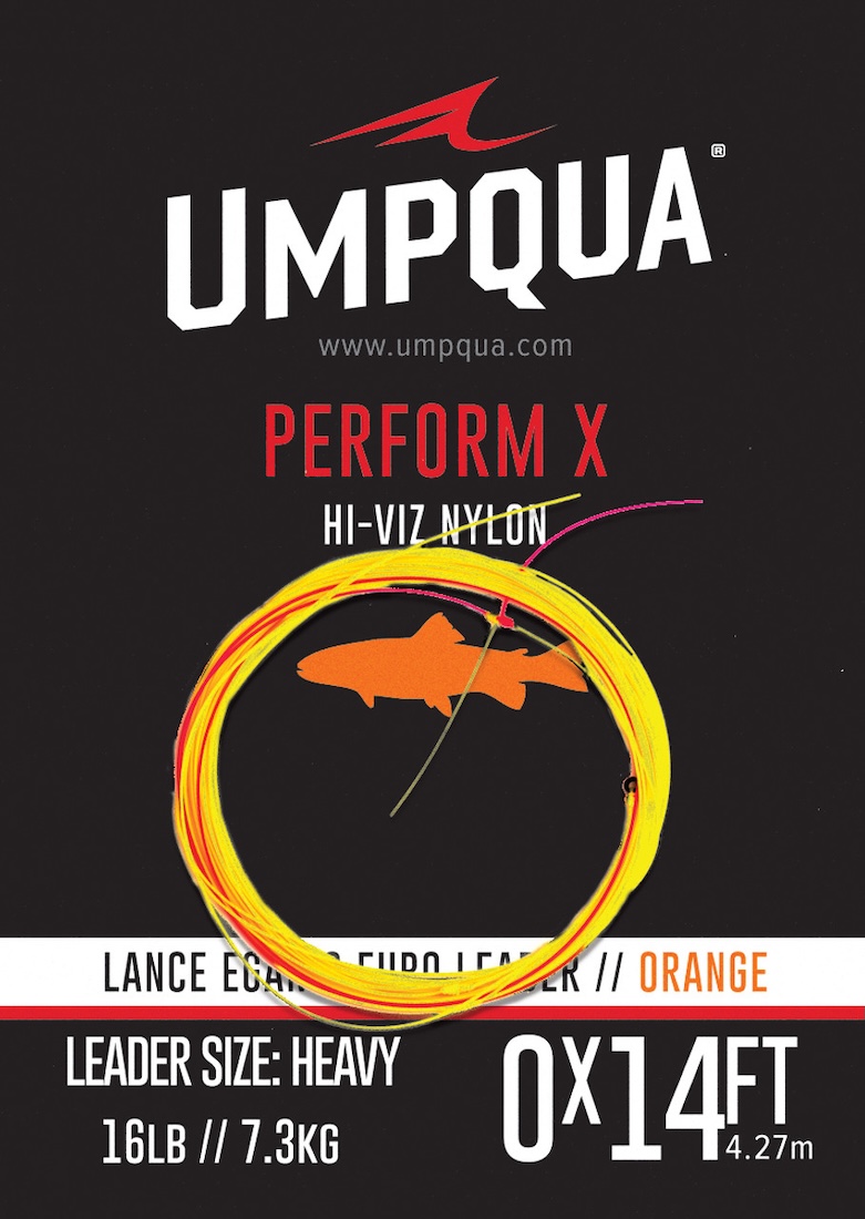 Umpqua Egans Euro Nymph Leader Heavy Hot Orange 14ft 0X Vorfach