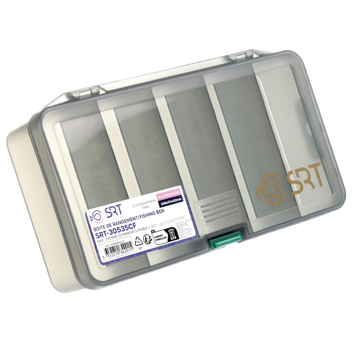 P-27517_Fliegenbox-5-Facher-20-8-x-11-1-x-4-2-cm_ Fly box, lure box and small parts box 5 compartments, 20,8 x 11,1 x 4,2 cm