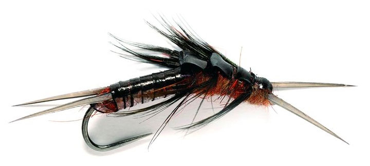 Fulling Mill Nymph - Oliver Edwards Large Black Stonefly barbless
