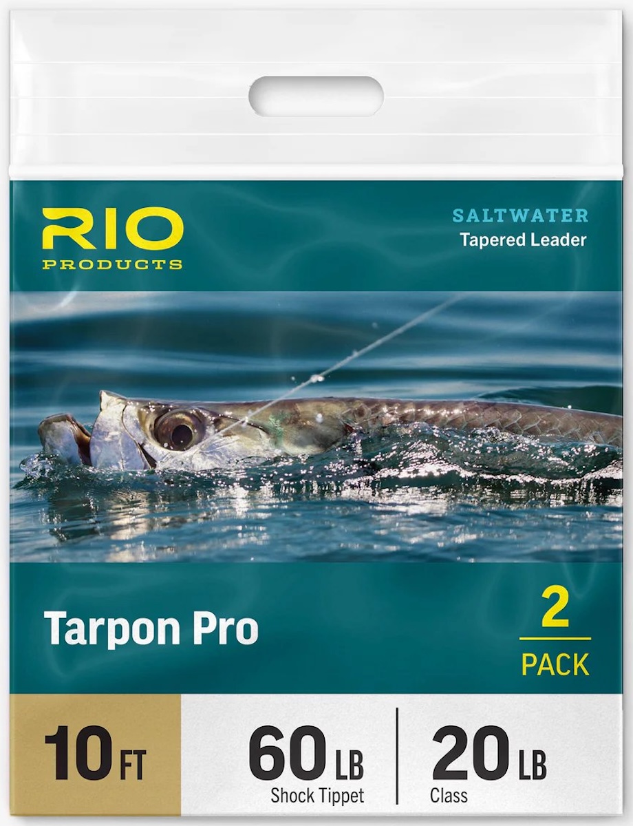 Rio Pro Tarpon Leader 10 ft 20 lbs Class Tippet with Fluoroarbon Shock Tippet 2 pc Pack