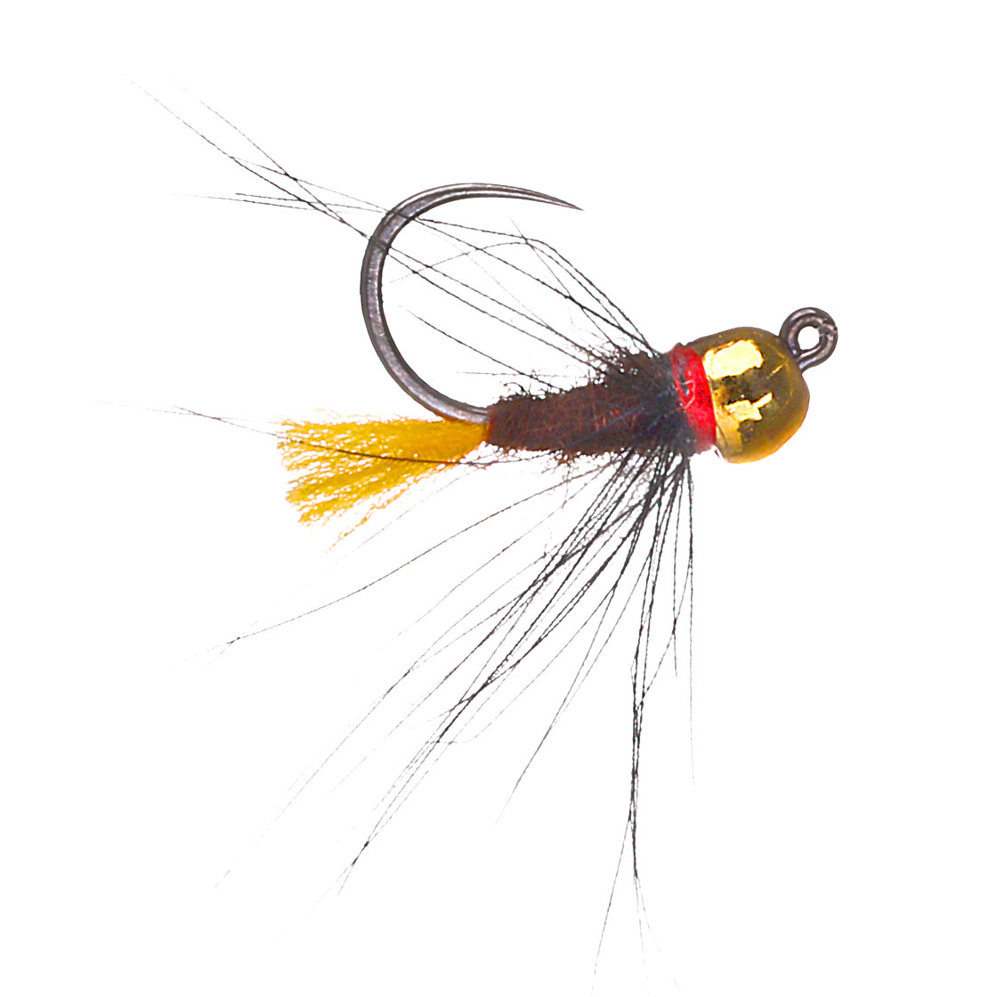 P-26792_Superflies-Tungsten-Nymphe-Black-CDC-Orange-Tail-Jig Superflies Tungsten Nymph Black CDC Orange Tail Jig