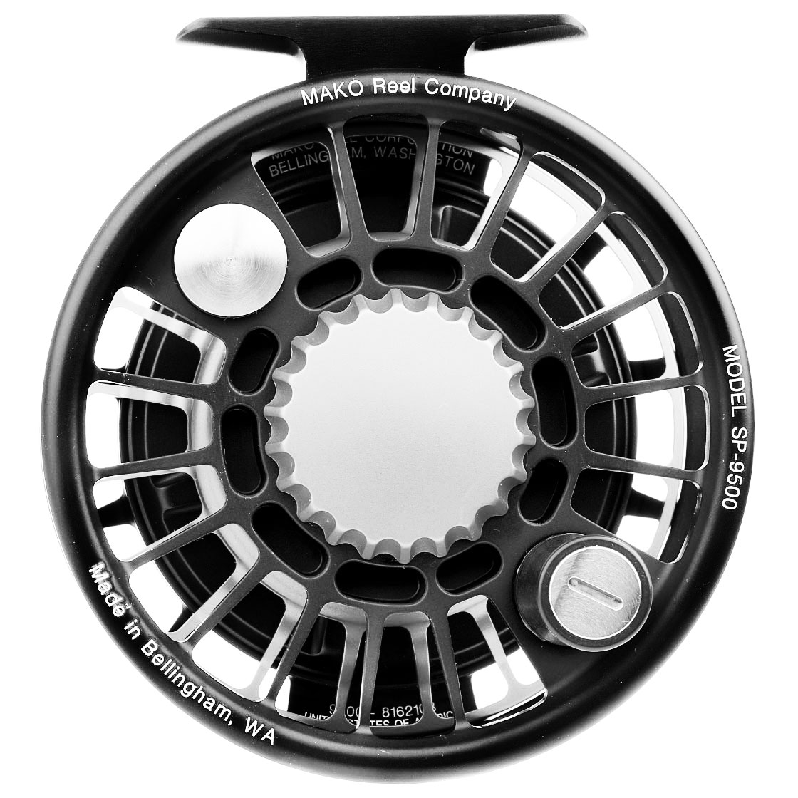 P-18959_mako_reel_matte_platinum-black_9500_back Mako Reel matte platinum on black Model 9500