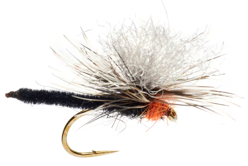 P-29085_Fulling_Mill_Palamino_Parachute_Black_Orange_ Fulling Mill Technical Dryfly Jackie's Black & Orange Palomino Parachute Dry Fly