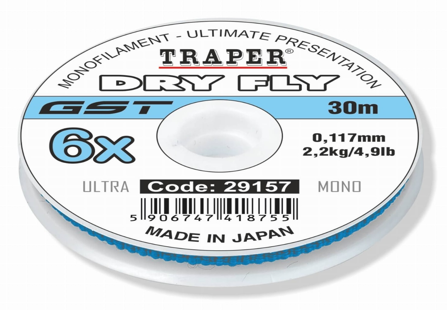 Traper Dryfly Mono Tippet leader material 30 m spool