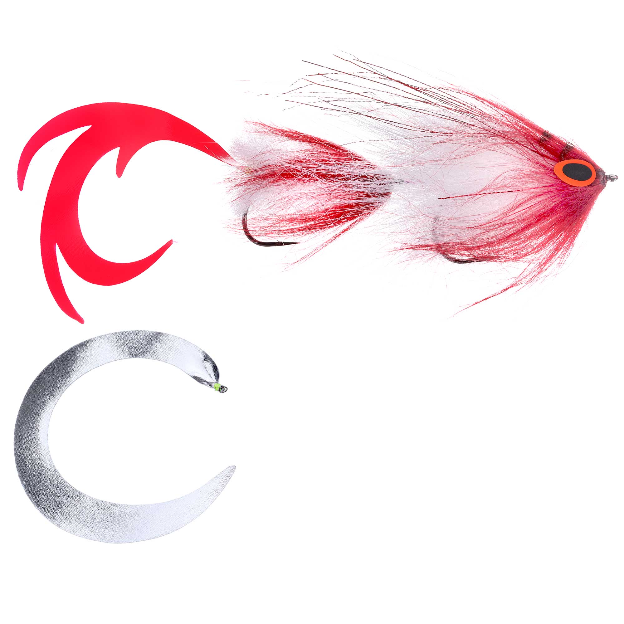 Pacchiarini Wiggle Tail Custom Pike Streamer white/red