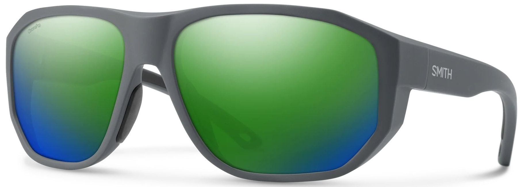 Smith Optics Polarised Glasses Outrigger Matte Slate ChromaPop Polarized Green Mirror