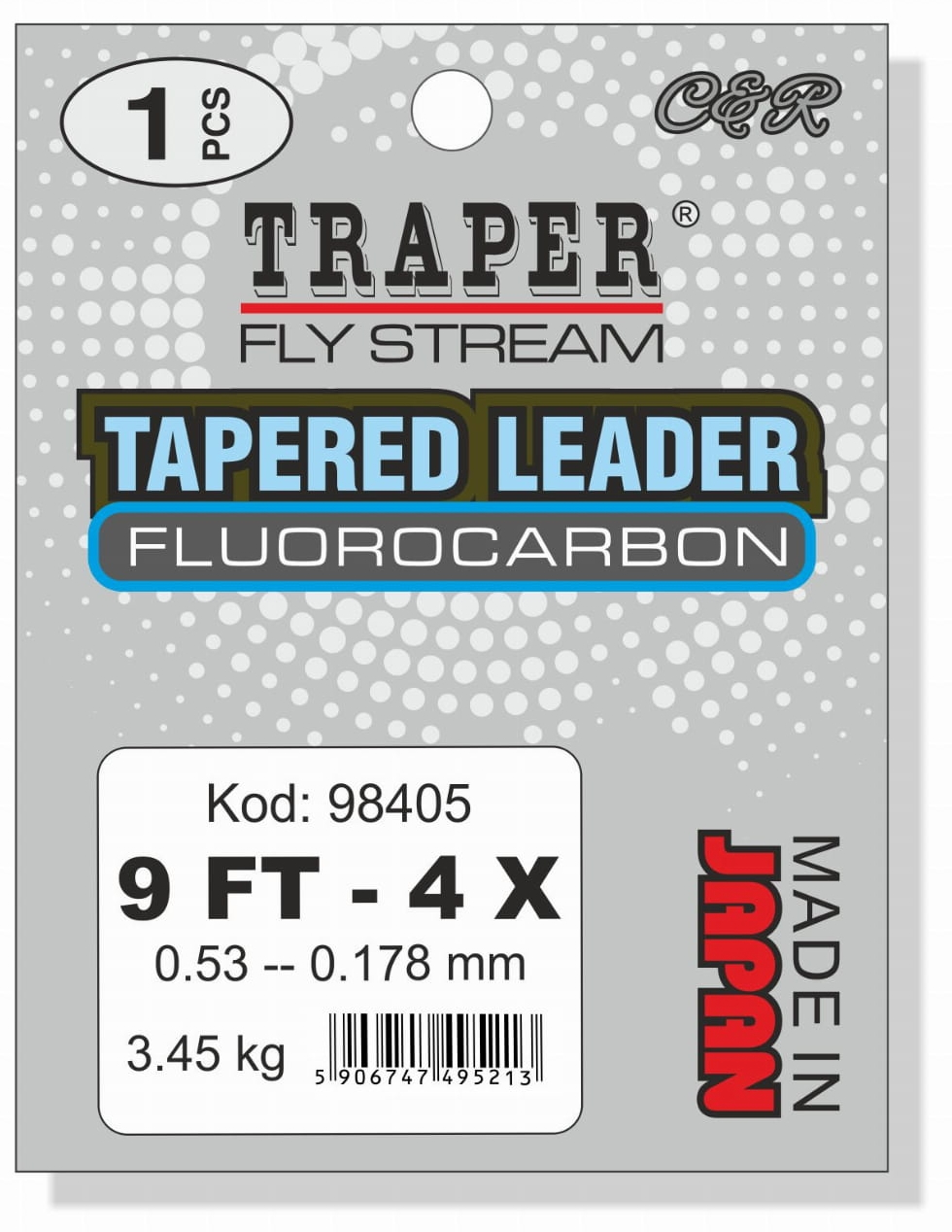 Traper Tapered Leader Fluorocarbon 9 ft