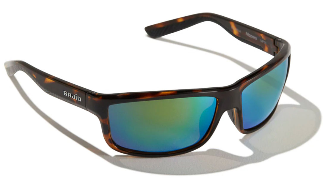 Bajio Polarized Glasses Nippers - Dark Tort Gloss (Green Mirror Glass)