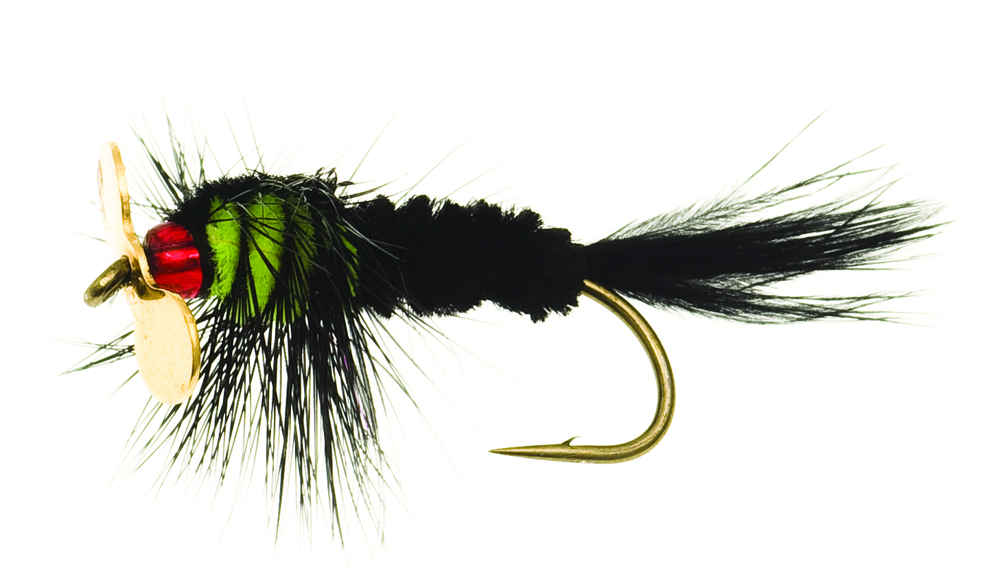 unique-flies_montana-propeller-schwarz-fluo-gr-n Bindebeispiel