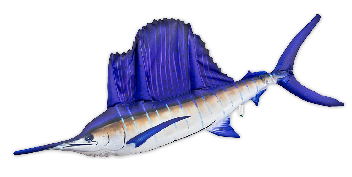 P-29210_Fischkissen_Kuscheltier_Sailfish_118cm_ganz Fish Pillow Soft Toy Sailfish 118cm