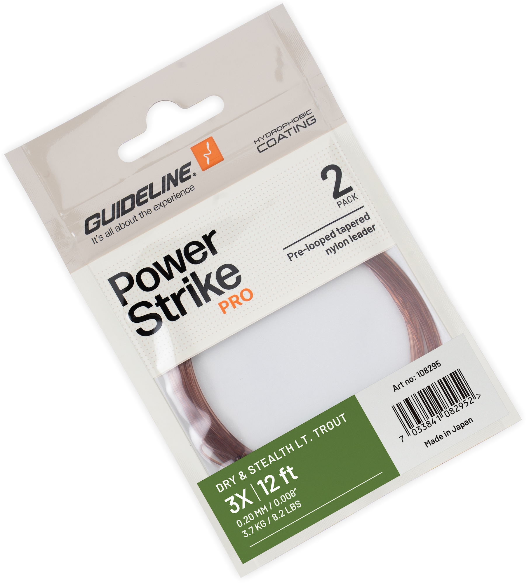 Guideline Dry & Stealth Light Trout 12 ft Tapered Leader Leader