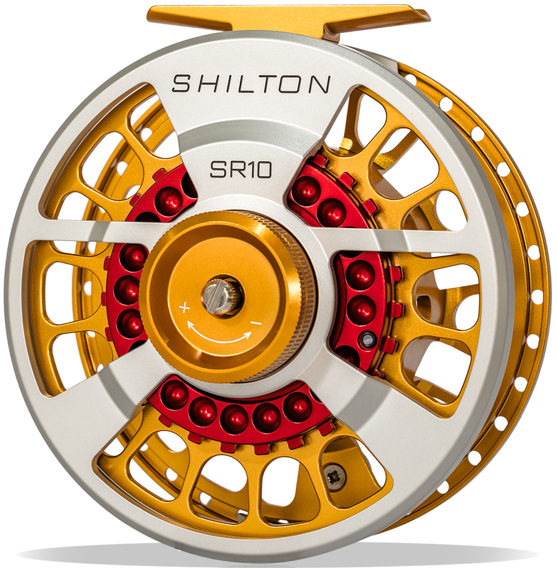 Shilton SR Series Custom Fly Reel Titanium-Gold-Red