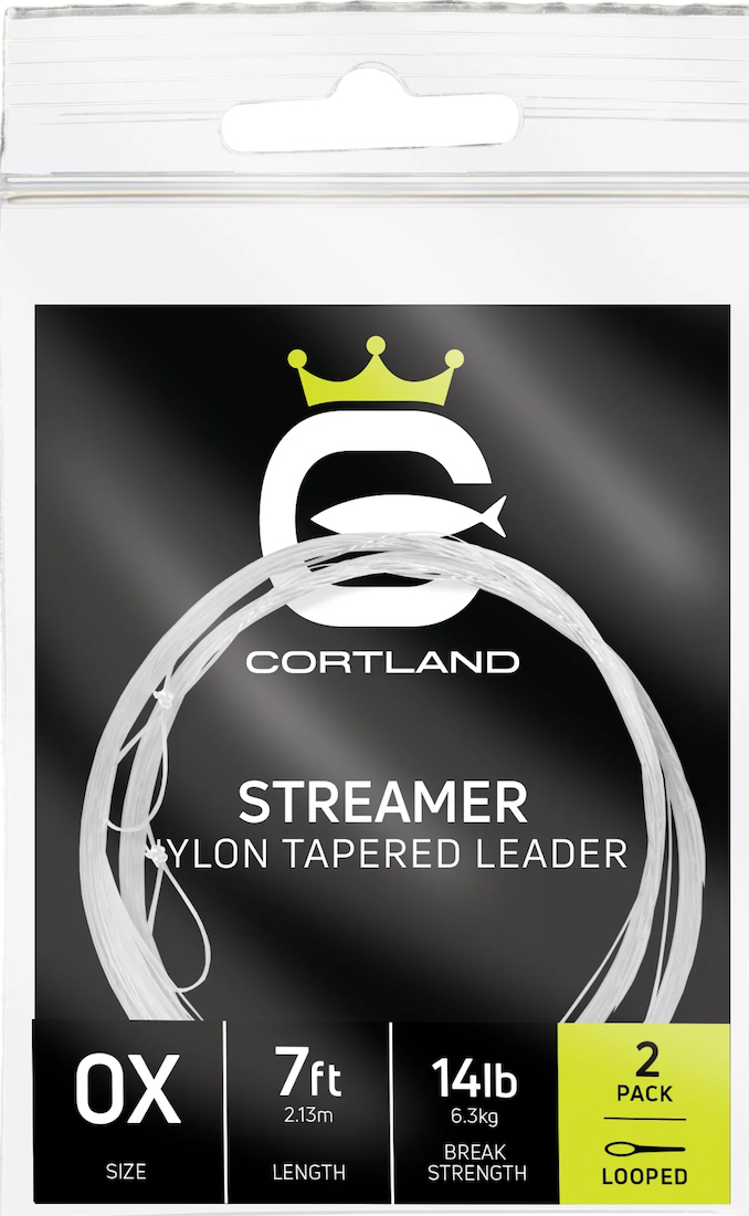 P-28538_Cortland_Streamer_Tapered_Leader_ Cortland Streamer Tapered Leader - 2 Pack - Clear 7 ft Pre-Looped Leader