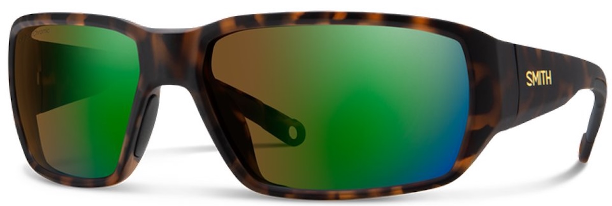 Smith Optics Polarised Glasses Hookset Matte Tortoise Polarchromic Brown Green Mirror
