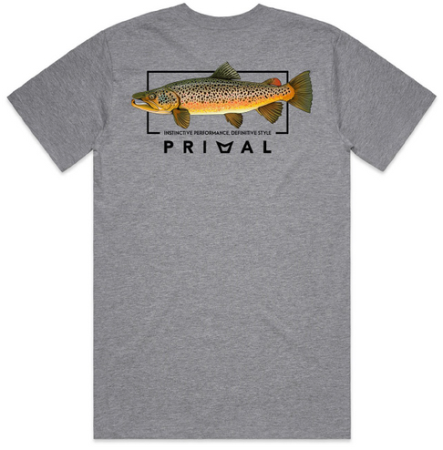 Primal Artist Tee Brown Trout Grey Marle Primal Artist Tee Brown Trout Grey Marle