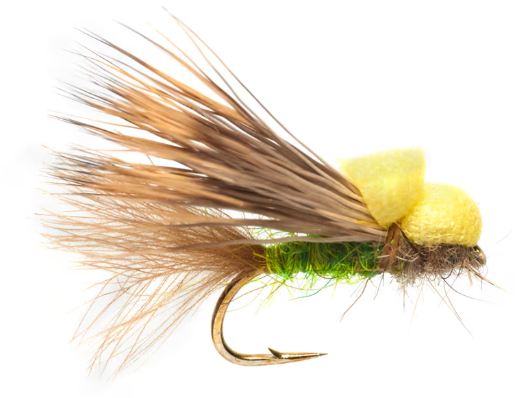 P-29060_Fulling_Mill_Bounce_Back_Caddis_Yellow_ Fulling Mill Tactical Dryfly Procter's Bounce Back Caddis Yellow #12 Dry Fly