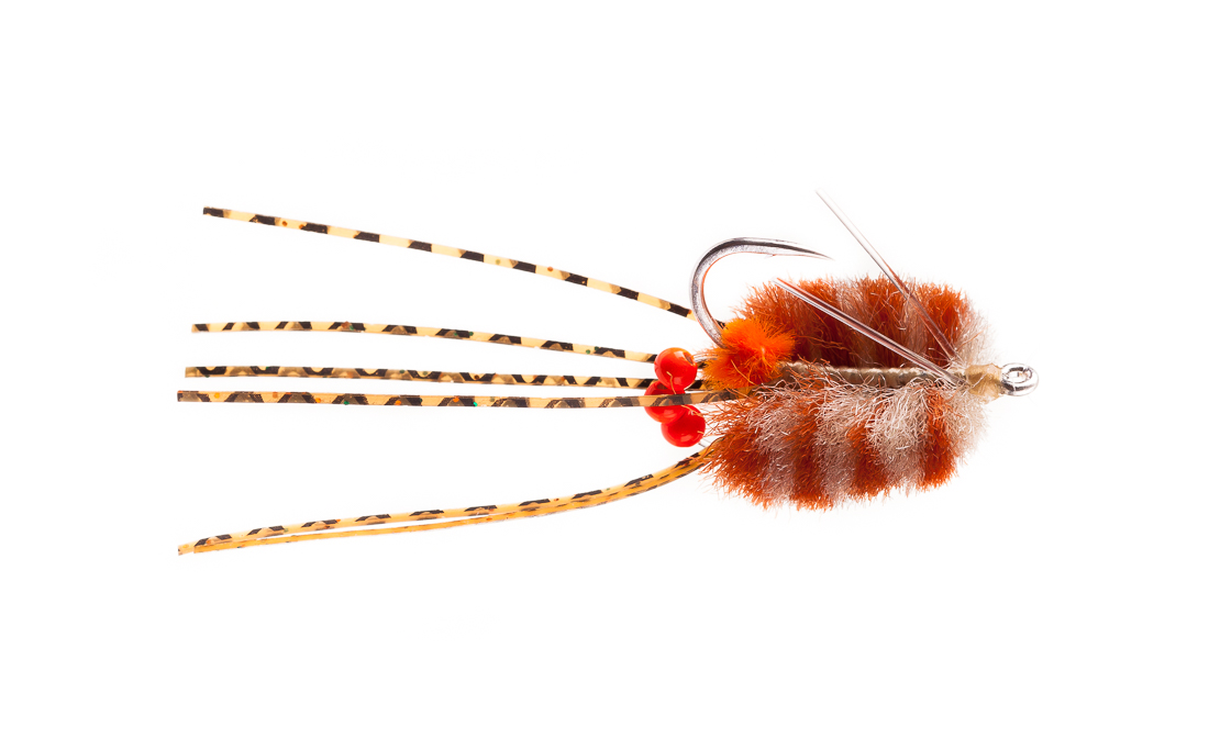 H2O Saltwater Fly - Rolling Bead Box Crab bronze/shrimp