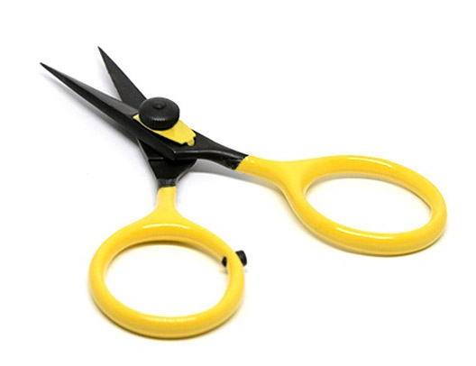 loon_ergo-razor-scissor-4in-yellow-open 4 inch
