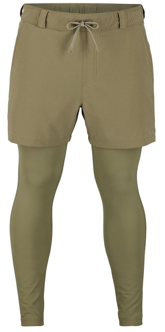 Simms Latitude BiComp Bottom Wetwading Shorts with integrated Tights UPF50 UV-Schutz Bay Leaf