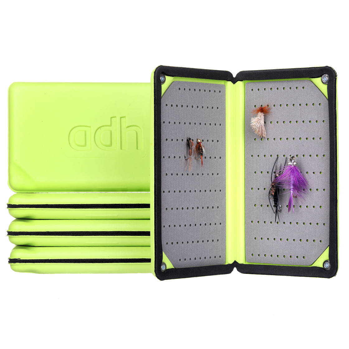 adh-fishing Foam Fly Box Nymph Ultralight Rainproof chartreuse