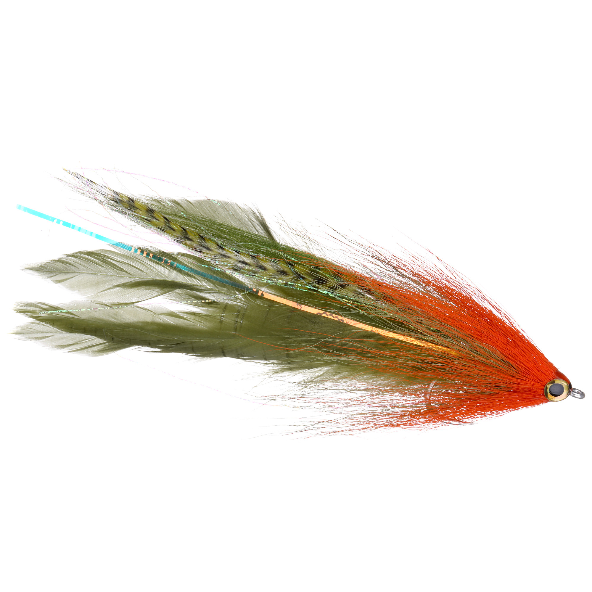 Superflies Hollow GT Deceiver Olive/Orange Gamakatsu SL12S #6/0 Saltwater Fly